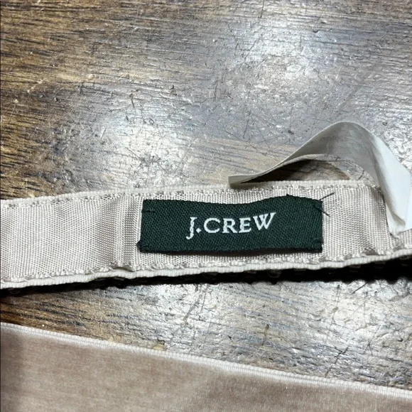 J. Crew Taupe Velvet Ribbon Belt with Iridescent Beading - Picture 3 of 4